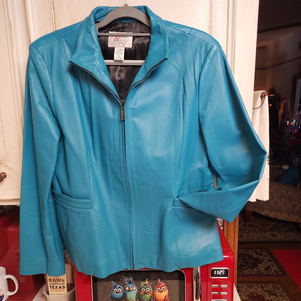Madison Vibrant Blue Leather Jacket